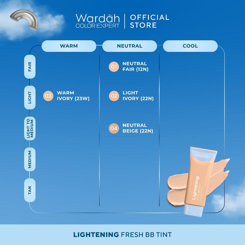[TOP CREATOR'S PICK!] WARDAH BB Tint Lightening Fresh BB Tint 15ml - Base Makeup Super Ringan yang Diformulasikan dengan SPF 32 PA+++ dan Serum Niacinamide Untuk Hasil Makeup Flawless dan Cerah - Foundation - Tahan Air & Keringat - Tahan Lama- Makeup - Gambar 2