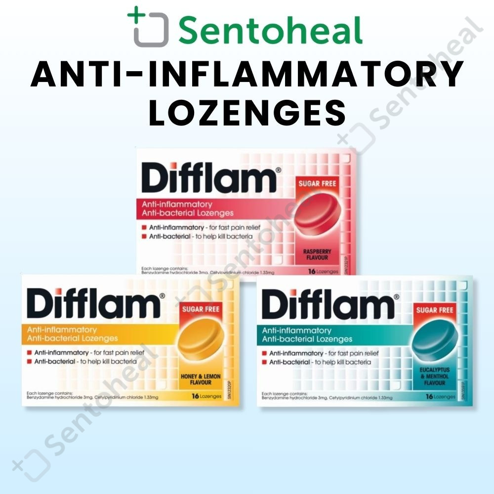 Lozenges Difflam Honey Lemon/ Eucalyptus n Menthol/ Raspberry Lozenges ...