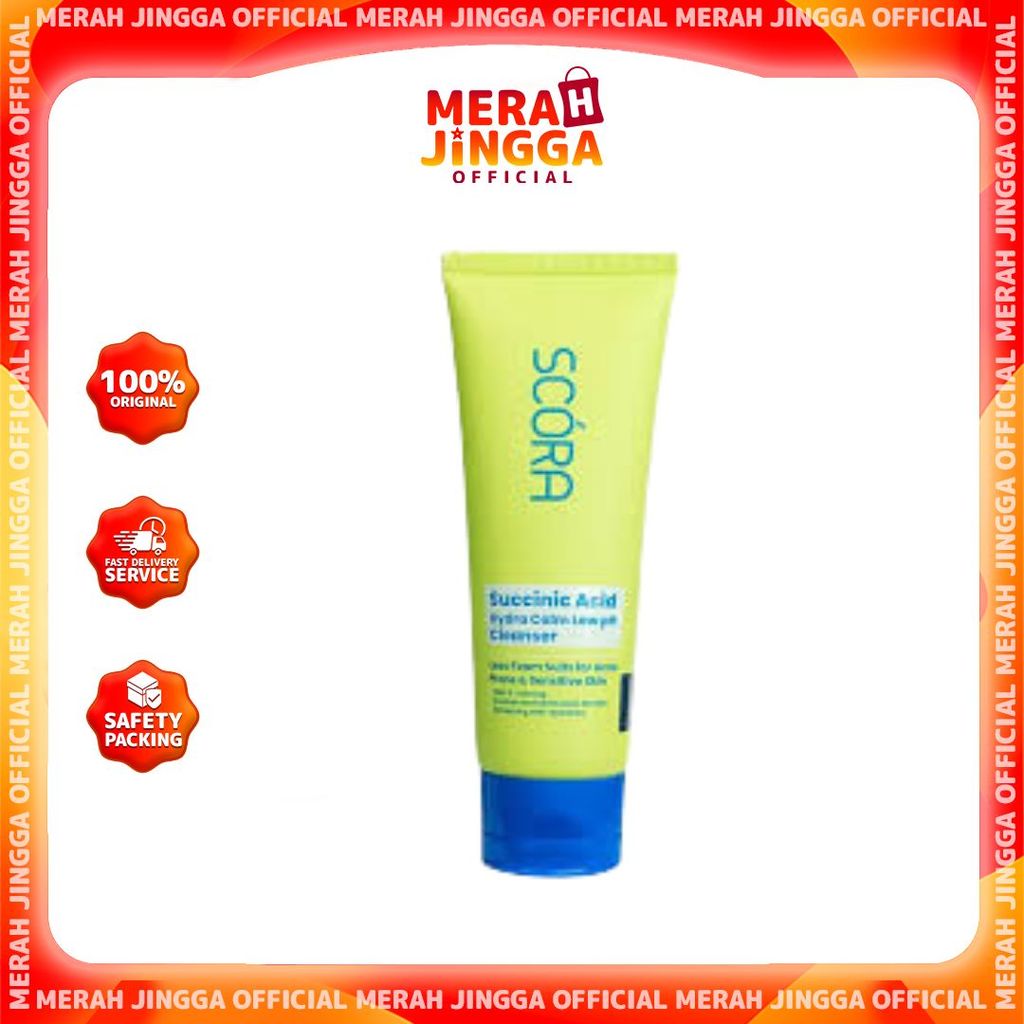Scora Succinic Acid Hydra Calm Low pH Cleanser 100ml / Merah Jingga Official