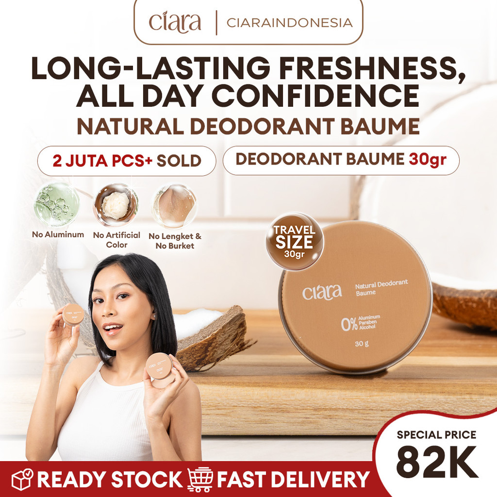 Ciara Natural Deodorant - Penghilang Bau Badan Dan Ketiak Natural Anti Odor 30 Natural Gr Terbaik Di Indonesia No.1