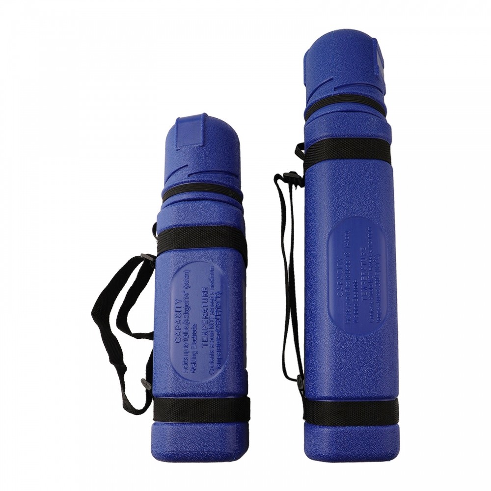 Blue Welding Rod Storage Tube – 14 Inch ABS Waterproof Container, Holds 10LB Electrodes, With Strap And Chain