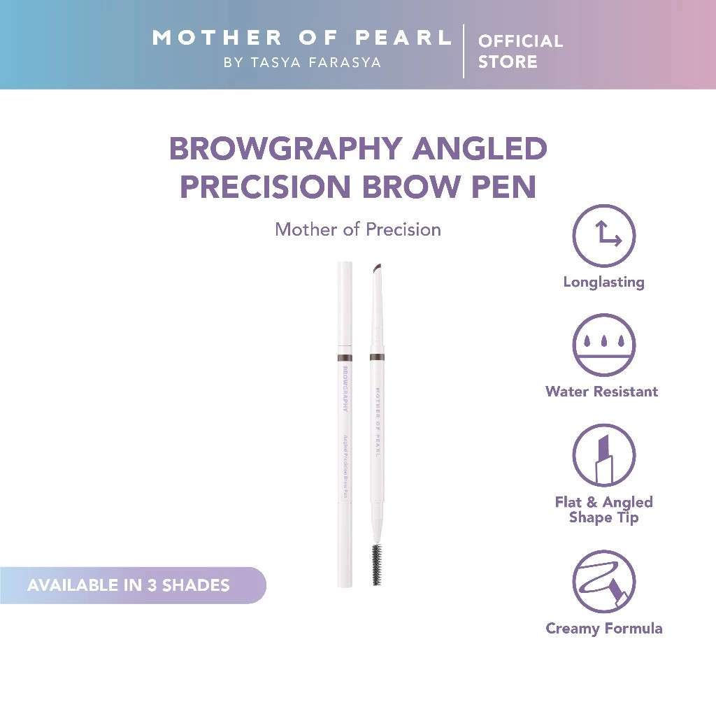 MOP Browgraphy Angled Precision Brow Pen Tahan Air / Merah Jingga Official - Gambar 2