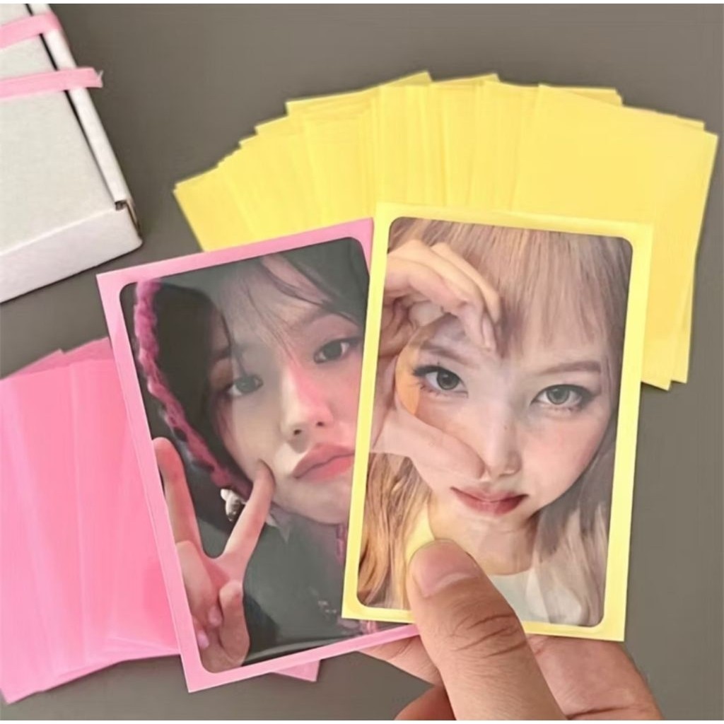 1PCS Inner Sleeve Photocard Warna Plastik Cover Transparant Pelindung Foto Album Photo Kartu A115 - Gambar 2
