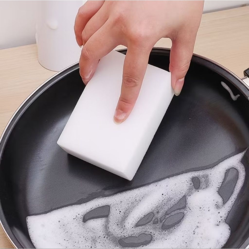 1PCS Spons Busa Ajaib Cuci Piring Serbaguna Sponge Magic Pencuci Perabotan Rumah Spon Nano A133 - Gambar 4