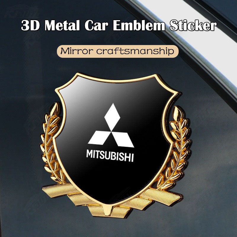 Mitsubishi Metal Emblem Sticker Wheat Ear Side Window Sticker ...