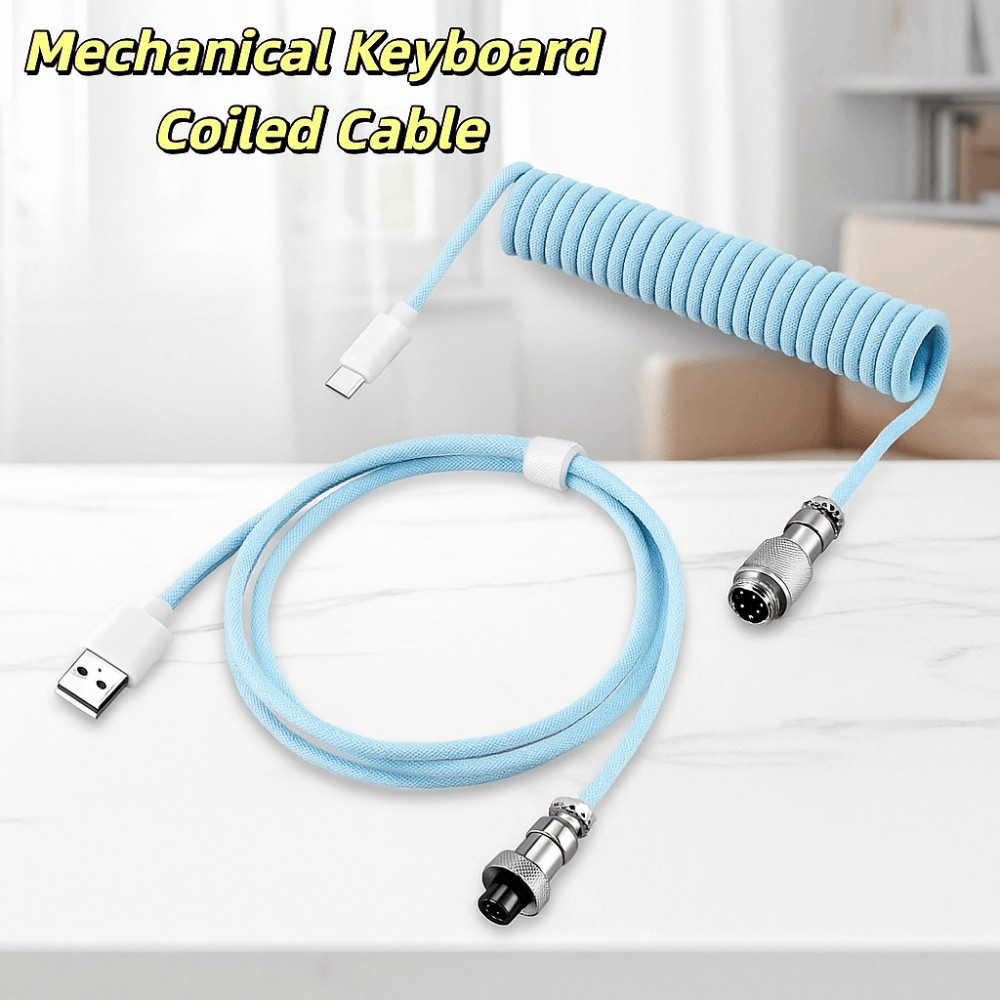 PRESTON Mechanical Keyboard Coiled Cable, USB a To Type C USB Port a ...