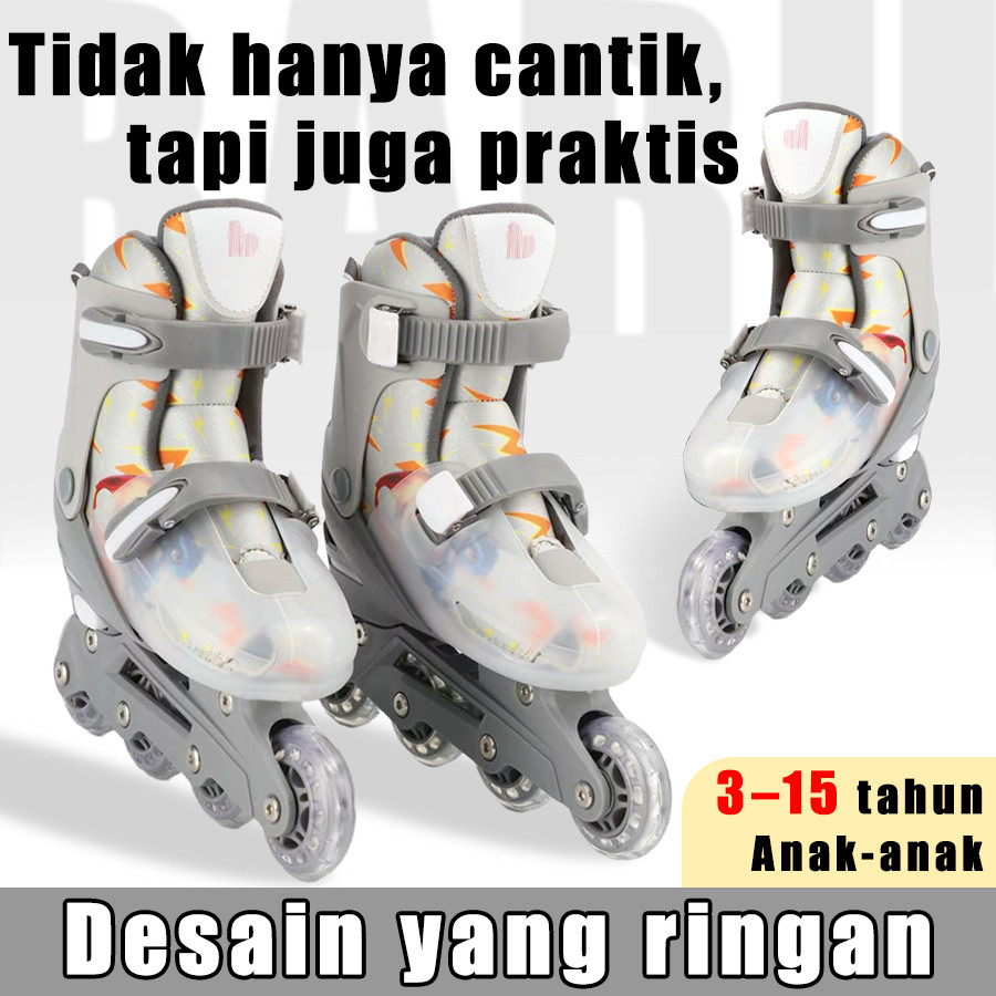 MTG Sepatu Roda + LED untuk Anak Perempuan Sepatu Roda Anak Laki-laki & Dewasa/lampu kedip/tidak licin/anti goyang/lnline skate/star/ukuran dapat disesuaikan/pu/gaya bajaj/mode skateboard - Gambar 3