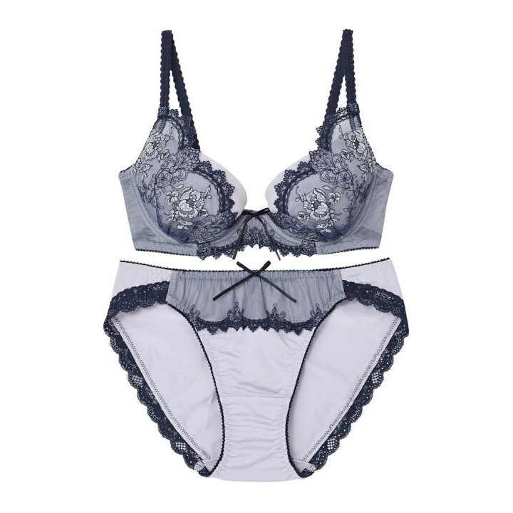 AMPHI Big Brand Huajia Japanese Single Bra Set Rose Embroidery Wire ...