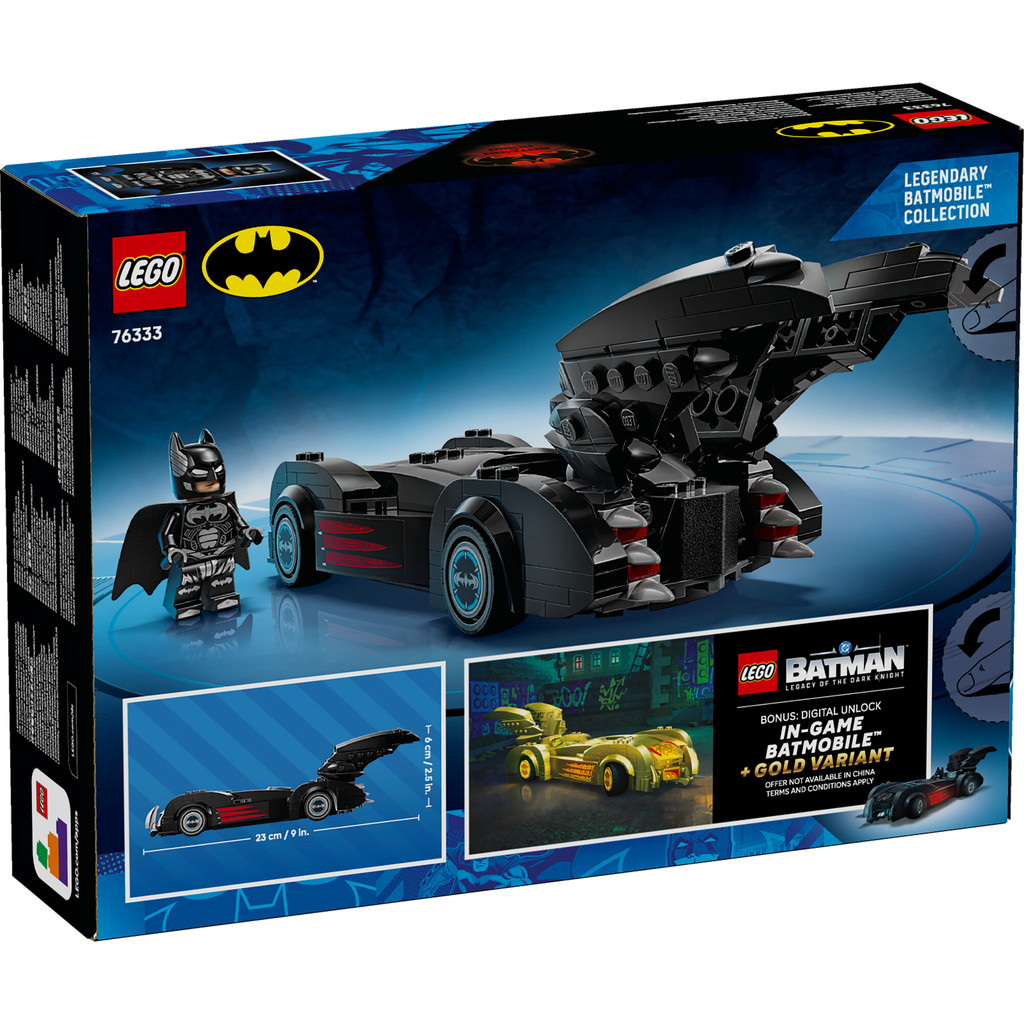 LEGO Super Heroes DC 76333 Batman & Robin Batmobile (272 Pieces), Mainan Anak Laki-Laki, Mainan Mobil, Block - Gambar 4