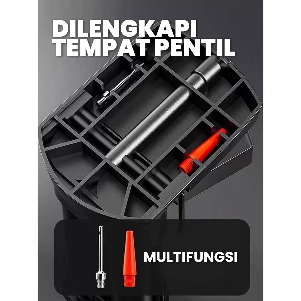 Pompa Angin Injak Portable 160 PSI Tanpa Listrik untuk Ban Sepeda Motor Mobil Foot Pump Darurat Ringkas dengan Pengukur Tekanan - Gambar 4