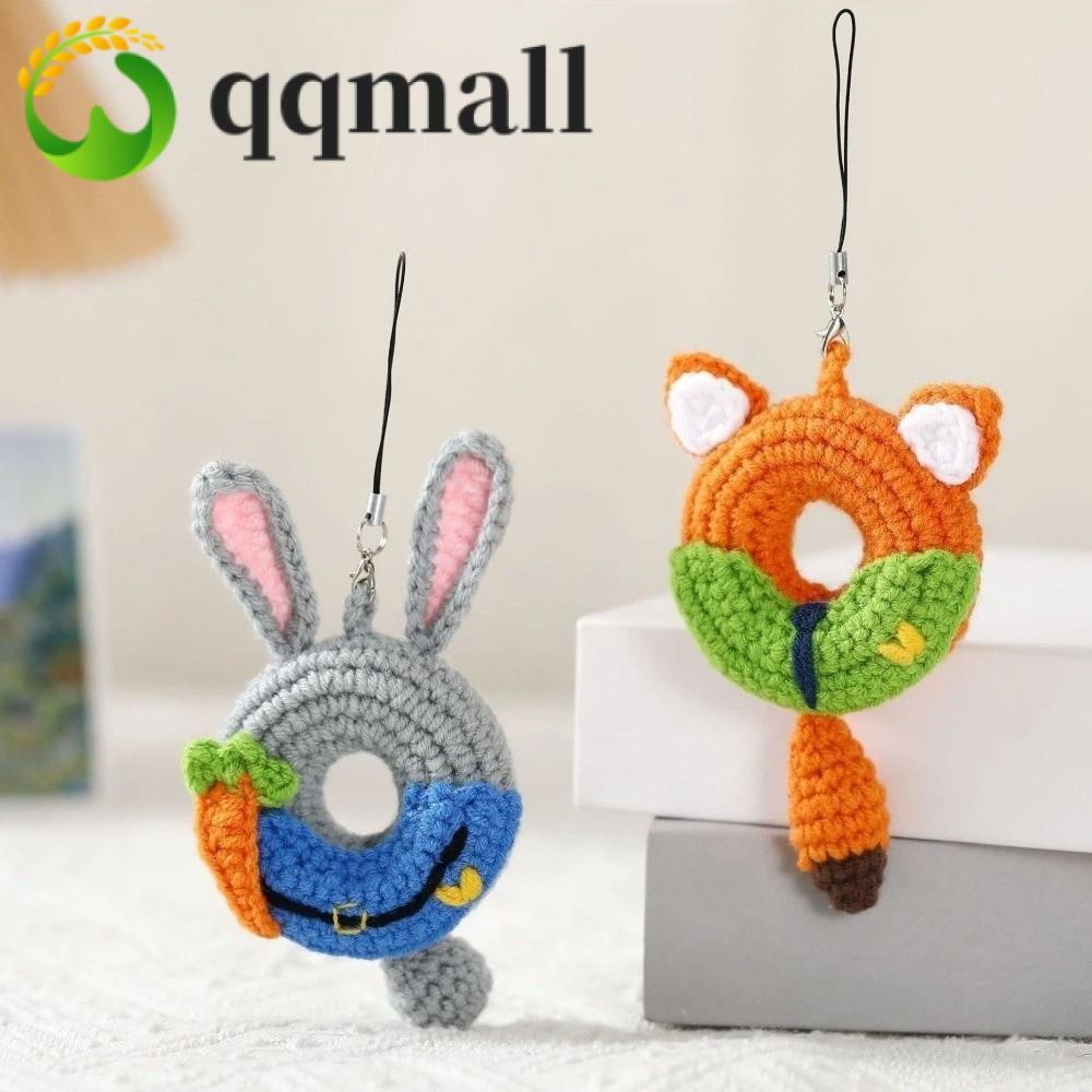 QQMALL Zootopia Key Chain, Cartoon Hand Knitting Judy Nick Keychain ...