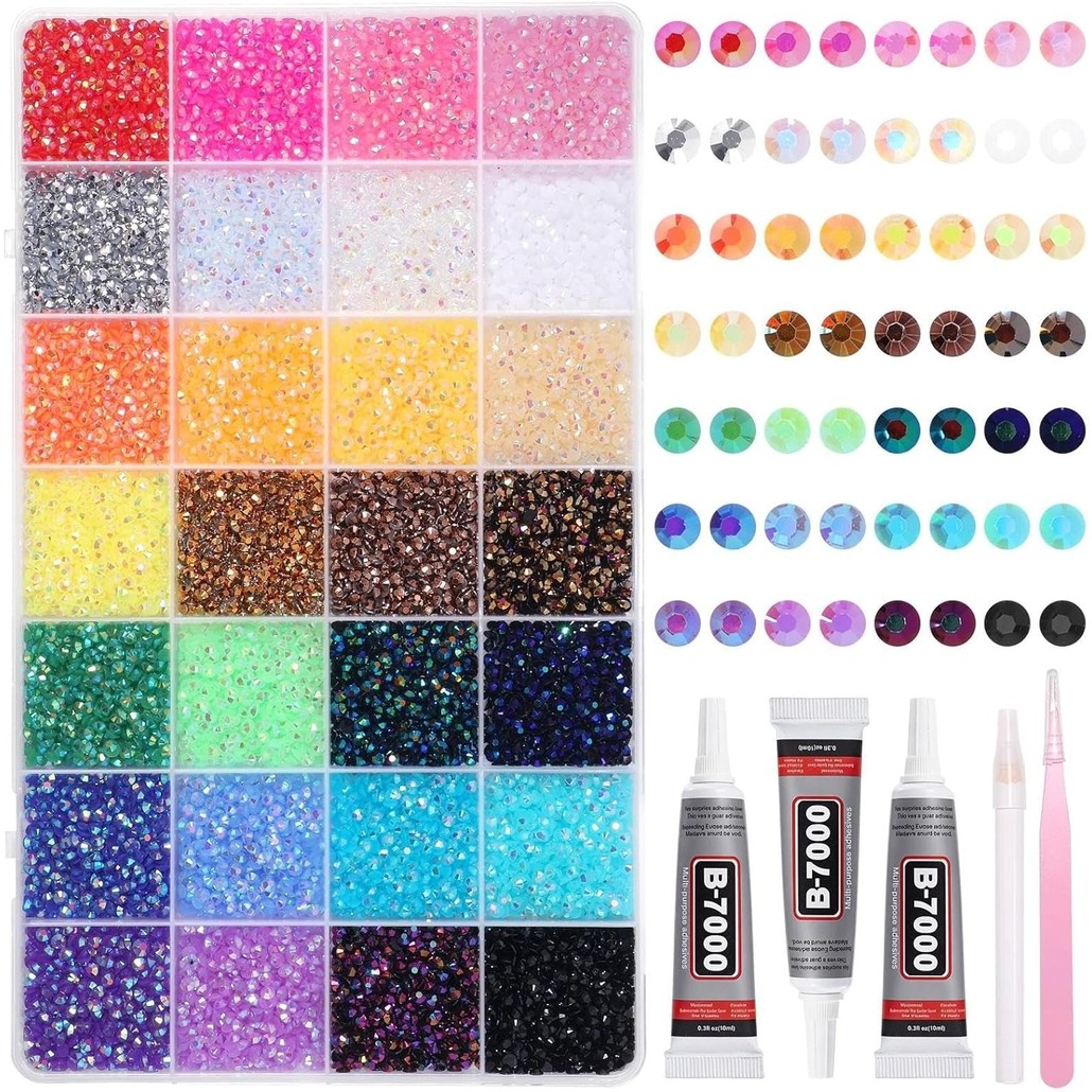 32000Pcs Rhinestones Bedazzling Kit with Tools, 3mm Color Resin ...