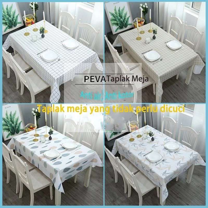 *BESAR* (UKURAN 180X137) TAPLAK MEJA WATERPROOF ANTI AIR COVER BAHAN PEVA - Gambar 2
