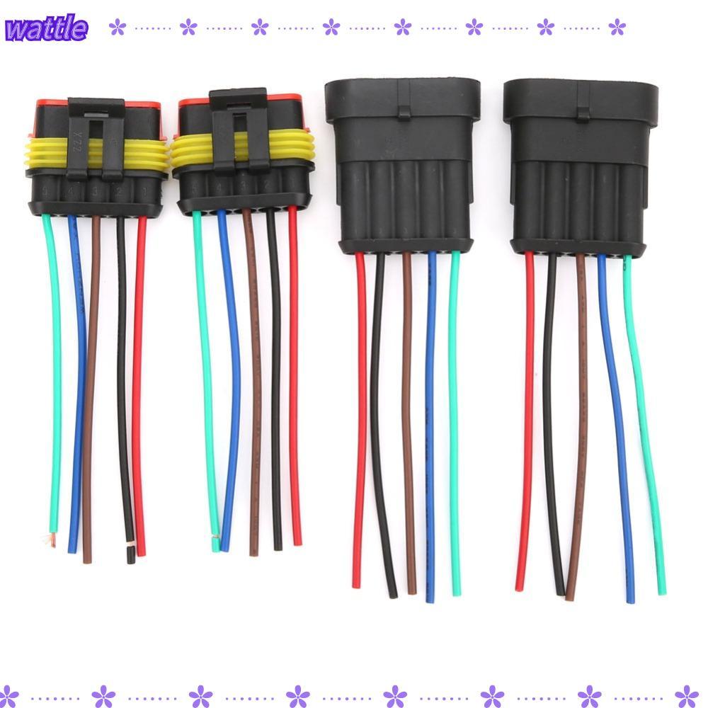WATTLE Car Waterproof Connector, 5 Pin With Wire Cable Waterproof ...