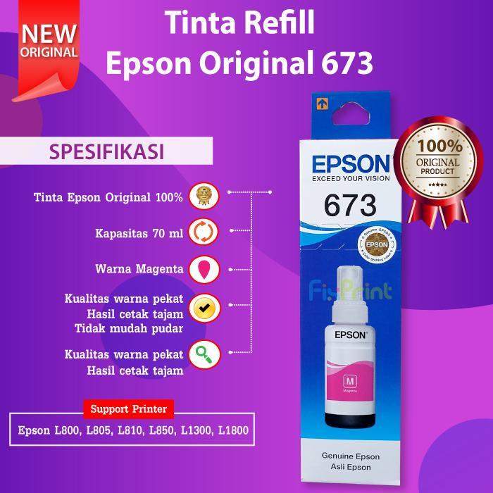 FixPrint Epson C13T673199 Tinta 673 Black Refill Printer L800 L805 L850 L1800 - Gambar 2