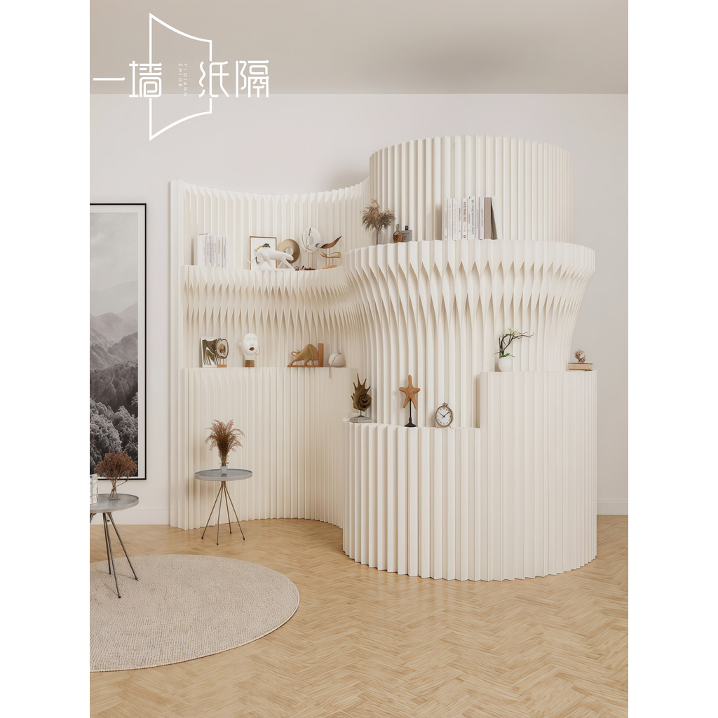 Paper Screen Partition Fake Wall Storage Display Stand Wall Office ...