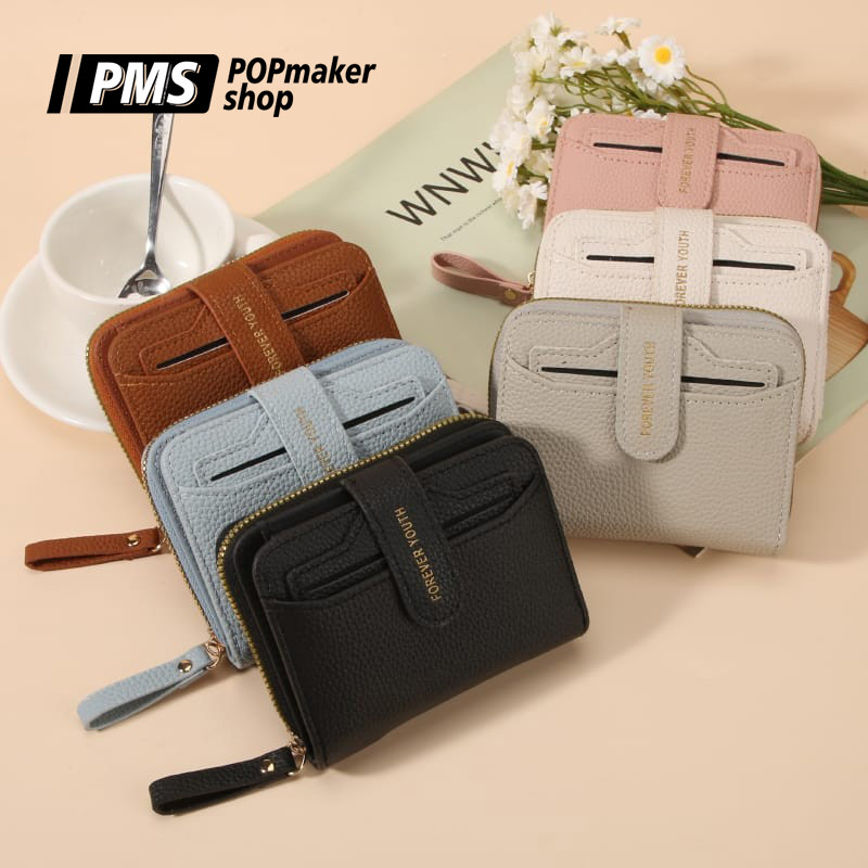 POPmaker shop Dompet Wanita AC23 - Dompet Koin Mini & Card Holder dengan Model Lepas Pasang Kekinian, Tas Dompet yang Minimalis & Praktis untuk Gaya Harian COD
