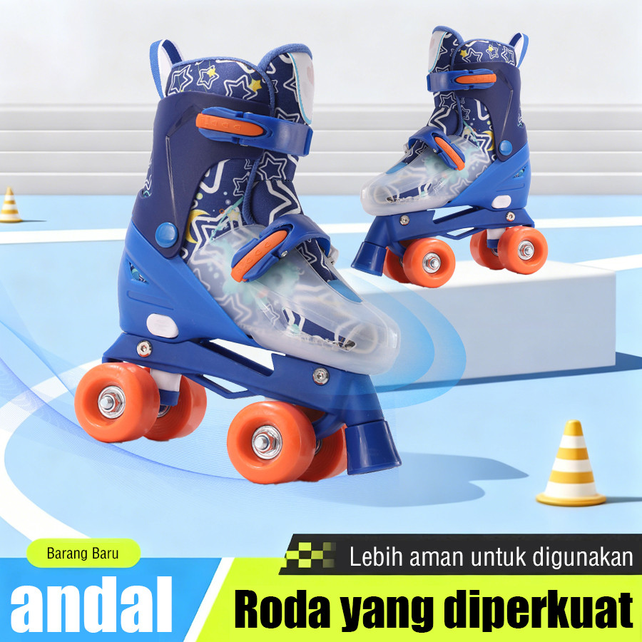 MTG -sepatu roda Oxelo/Sepatu Roda Inline Junior LED –lampu kedip/tidak licin/anti goyang/lnline skate/star/ukuran dapat disesuaikan/pu/gaya bajaj/mode skateboard - Gambar 4