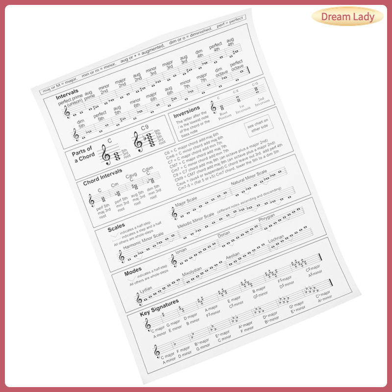 Beginner Lap Harp Chord Poster Chart for Learning ruiace | Shopee Singapore