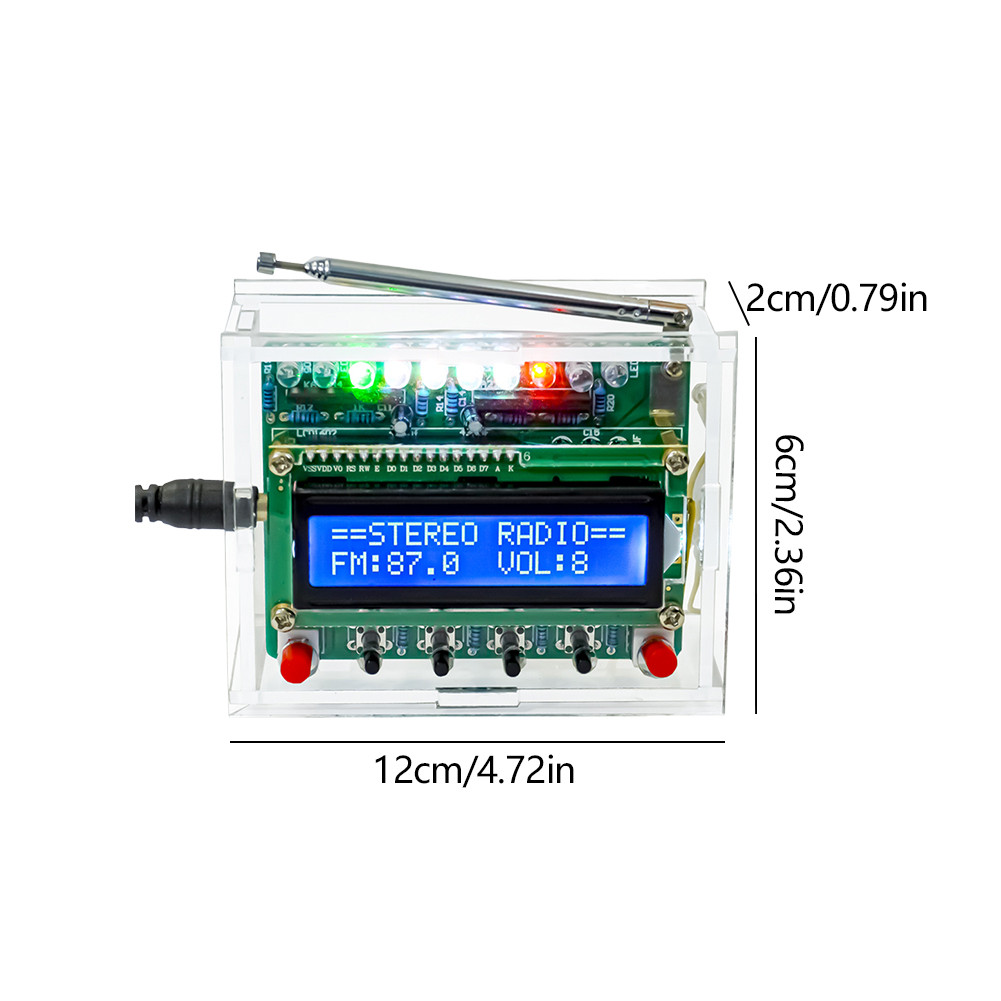 RDA5807 FM Radio DIY Kit Adjustable Frequency 87-108MHZ Digital FM ...