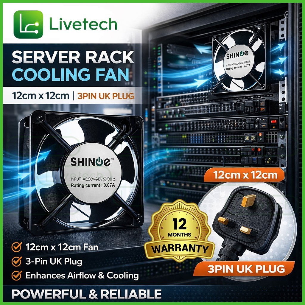 LiveTech Shinoe Server Fan Ventilation Server Rack Mount AC 220V 240V 0 ...