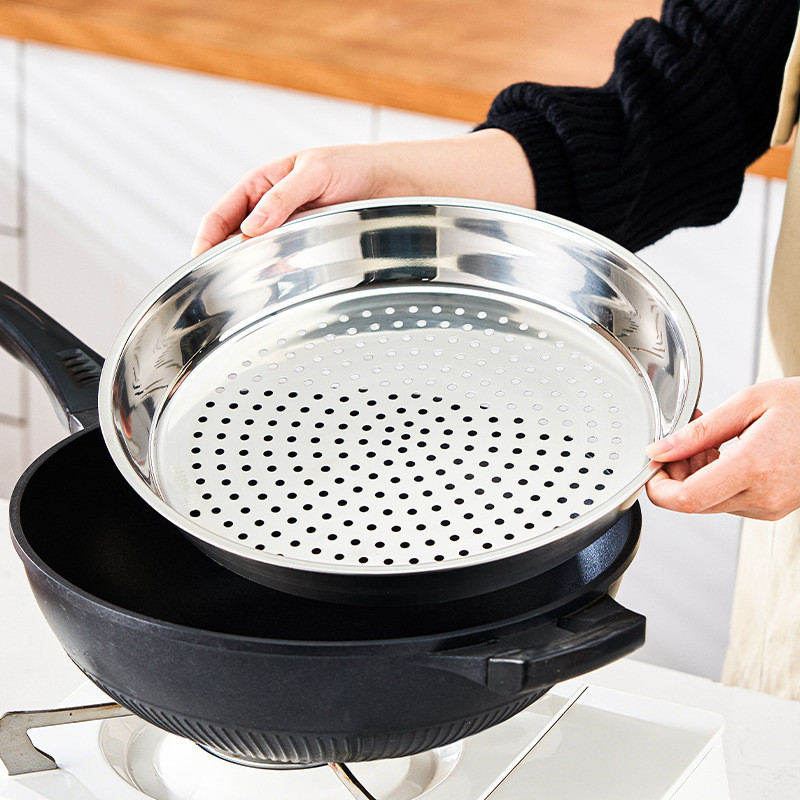 304 Stainless Steel Steaming Pan Household Steamer Wok Steaming Grid ...