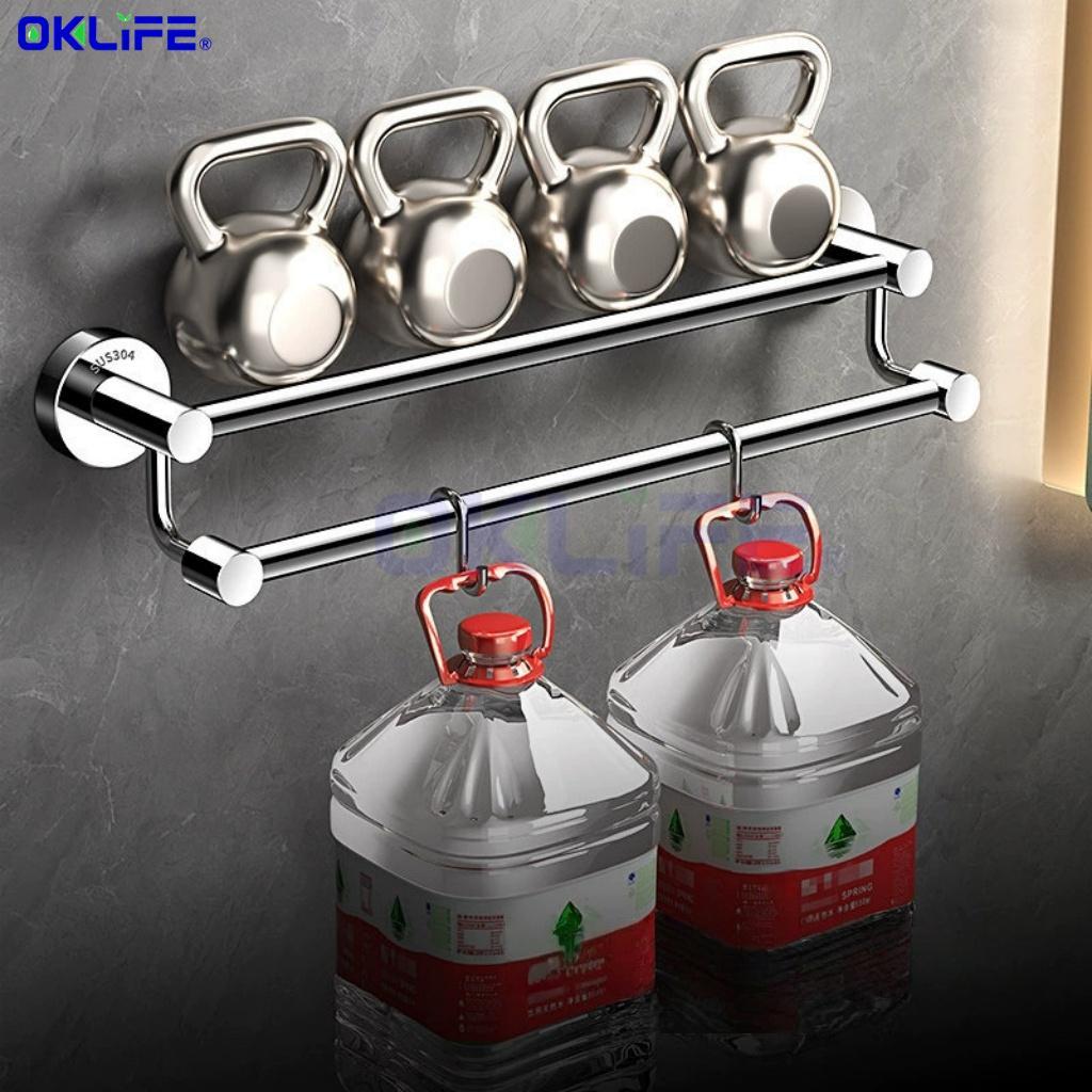 304 Stainless Steel Towel Rack Bath Towel Storage Rack No-Drill Towel Rack Bathroom Towel Rack view 6