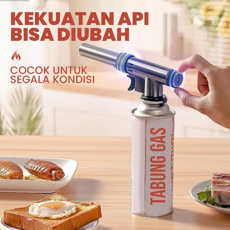 Kepala Gas Blowtorch Full Metal Serbaguna untuk BBQ Las Solder XTAR TABUNG GAS - Gambar 4