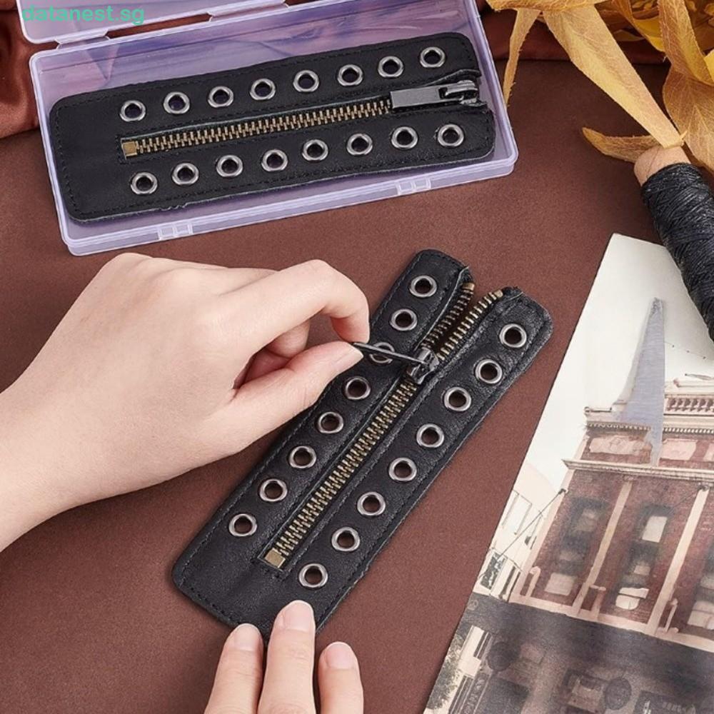 DATANEST Leather Lace-in Boot Zipper Inserts, Black Metal Eyelets ...