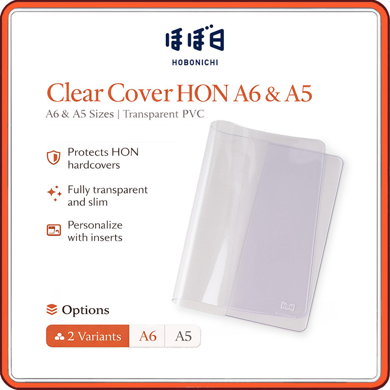 Hobonichi HON Clear Cover for A6 & A5 Hardcover Planners – Transparent ...