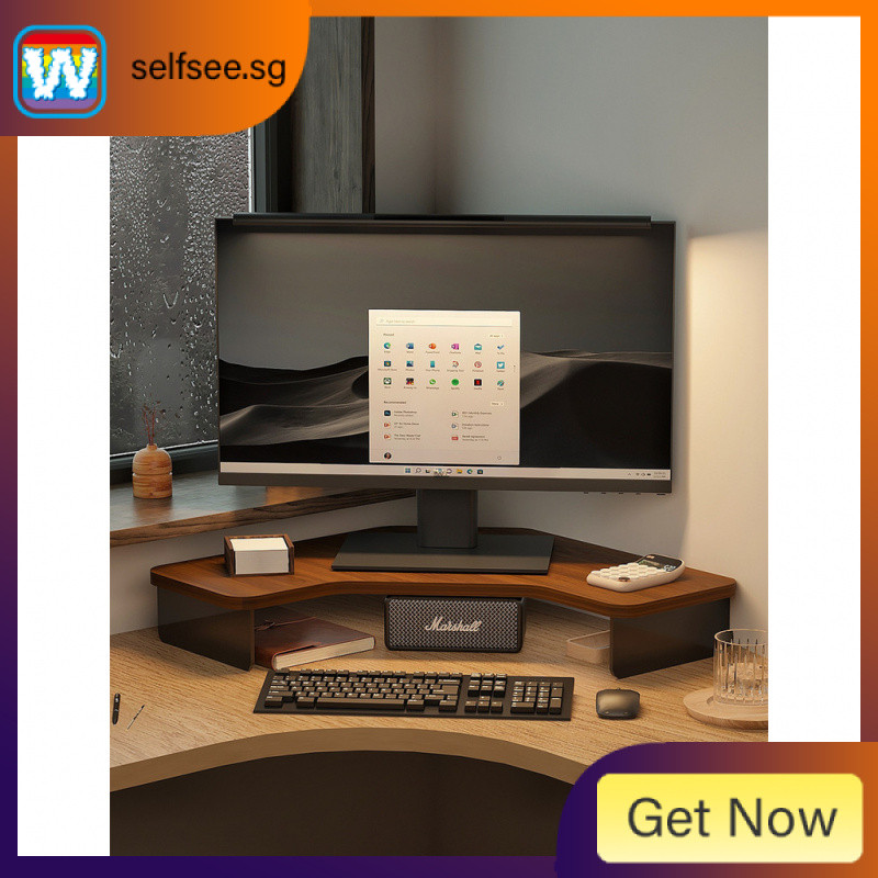 [48H Shipping] Office Workstation Artifact Corner Storage Rack Monitor ...
