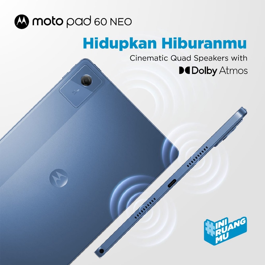 Motorola Moto Pad 60 Neo 11 inch 04ID + Pen, MediaTek Dimensity 6300, RAM 8GB, 128GB UFS, 11" 2.5K IPS 90Hz Touch, Integrated Arm Mali-G57 MC2, Battery 7040mAh, Tablet Android Touchscreen Lenovo Motopad Tab ZAGV0004ID Malibu Blue - Gambar 3