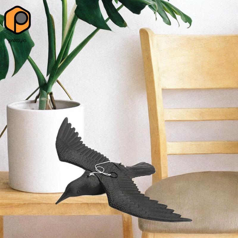 [prettyia] Hanging Crow Crafts Decorative Crow Model Realistic ...