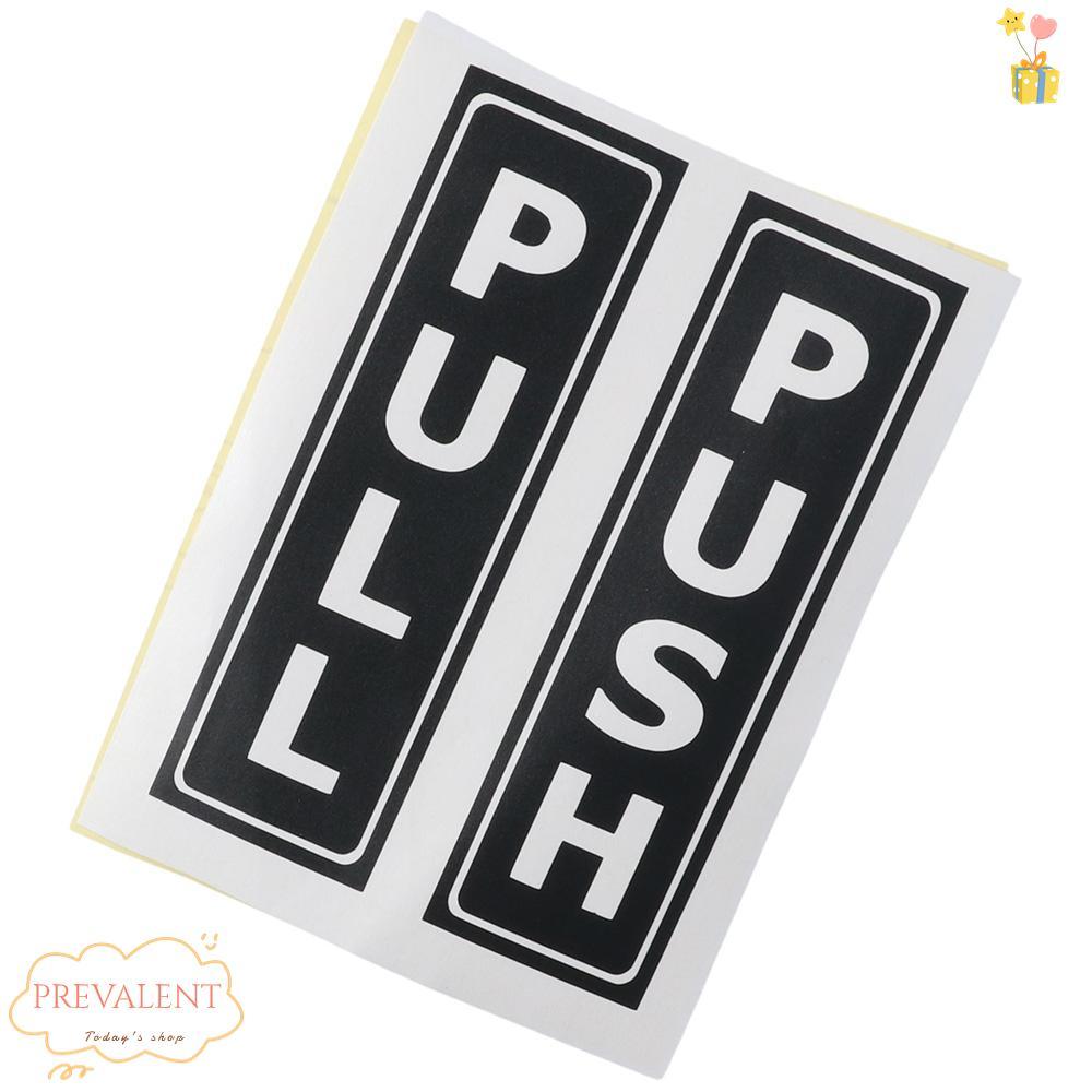 PREVALENT Push Pull Stickers, Vertical Decal Black Door Sign, Business ...