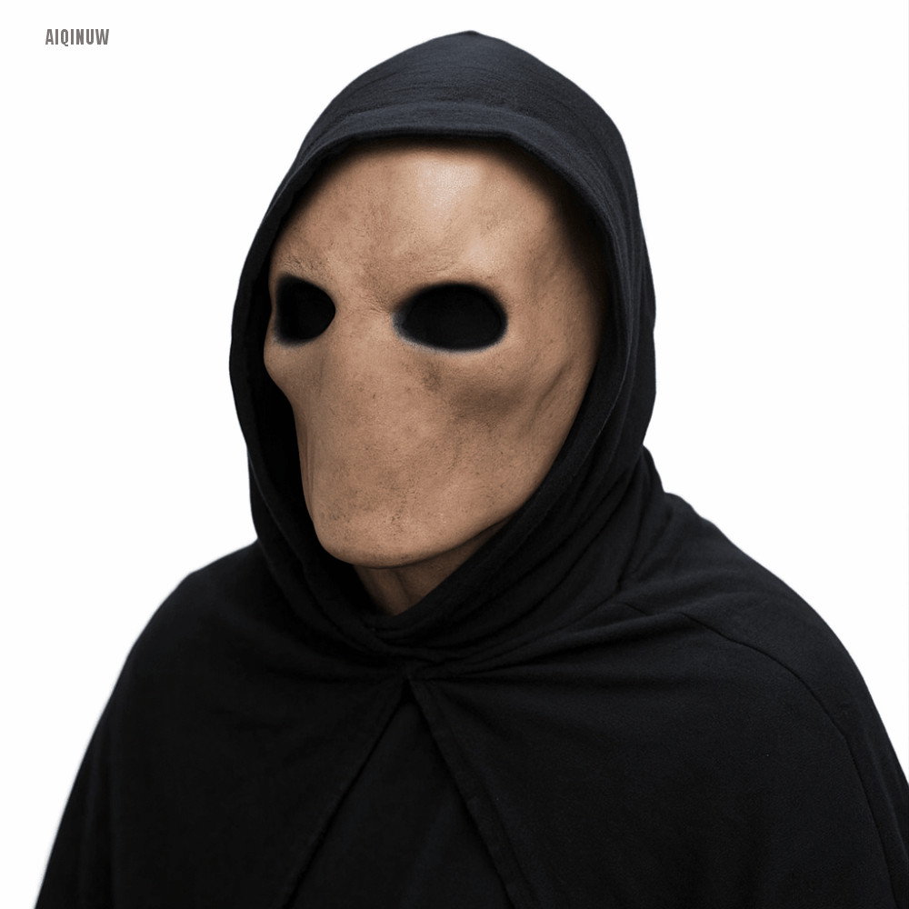 AIQINUW Halloween Slenderman Mask, Faceless Man Non-toxic Alien Skull ...
