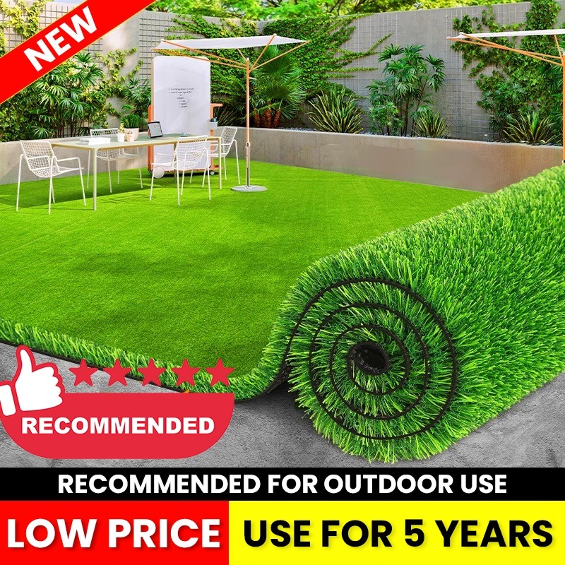 3M x 1M to 5M Artificial Grass Mat Lawn Carpet Garden Party Decoration ...