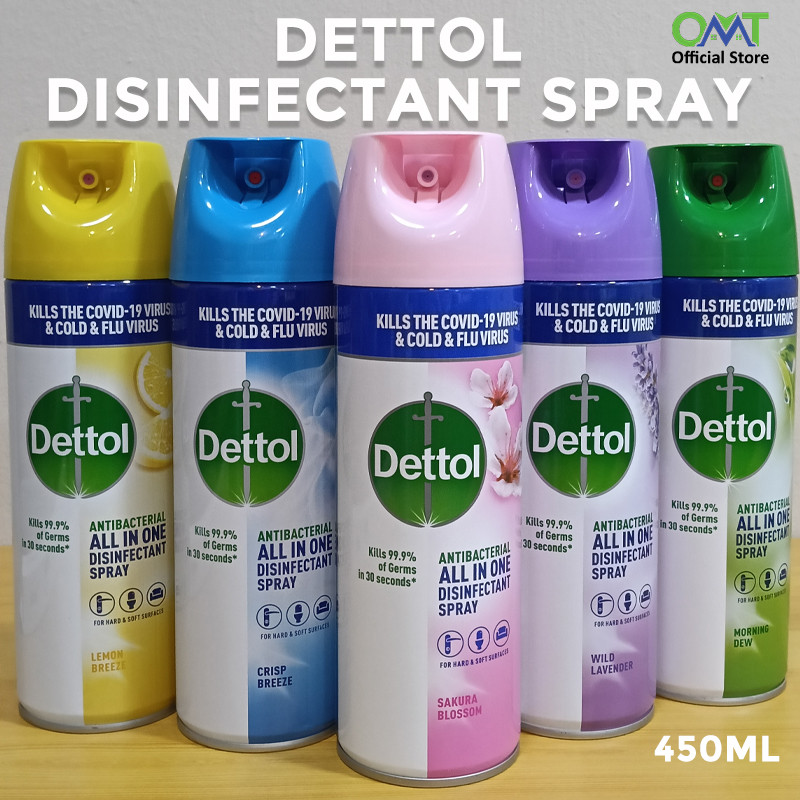 Dettol Anti-Bacterial Disinfectant Spray 450ml Local SG Antibacterial ...