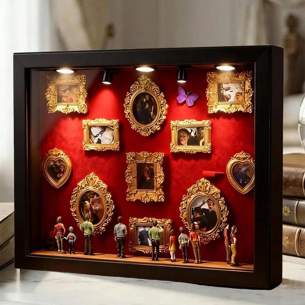 Miniature Picture Frame with Figurines Mini Museum Silhouette Box ...