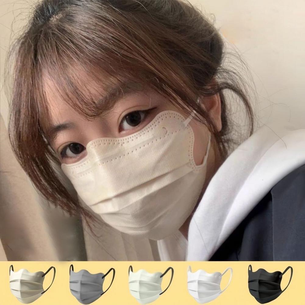 V-shape Face Mask 3-layer Protection Morandi Macaron Colors Face Mask ...