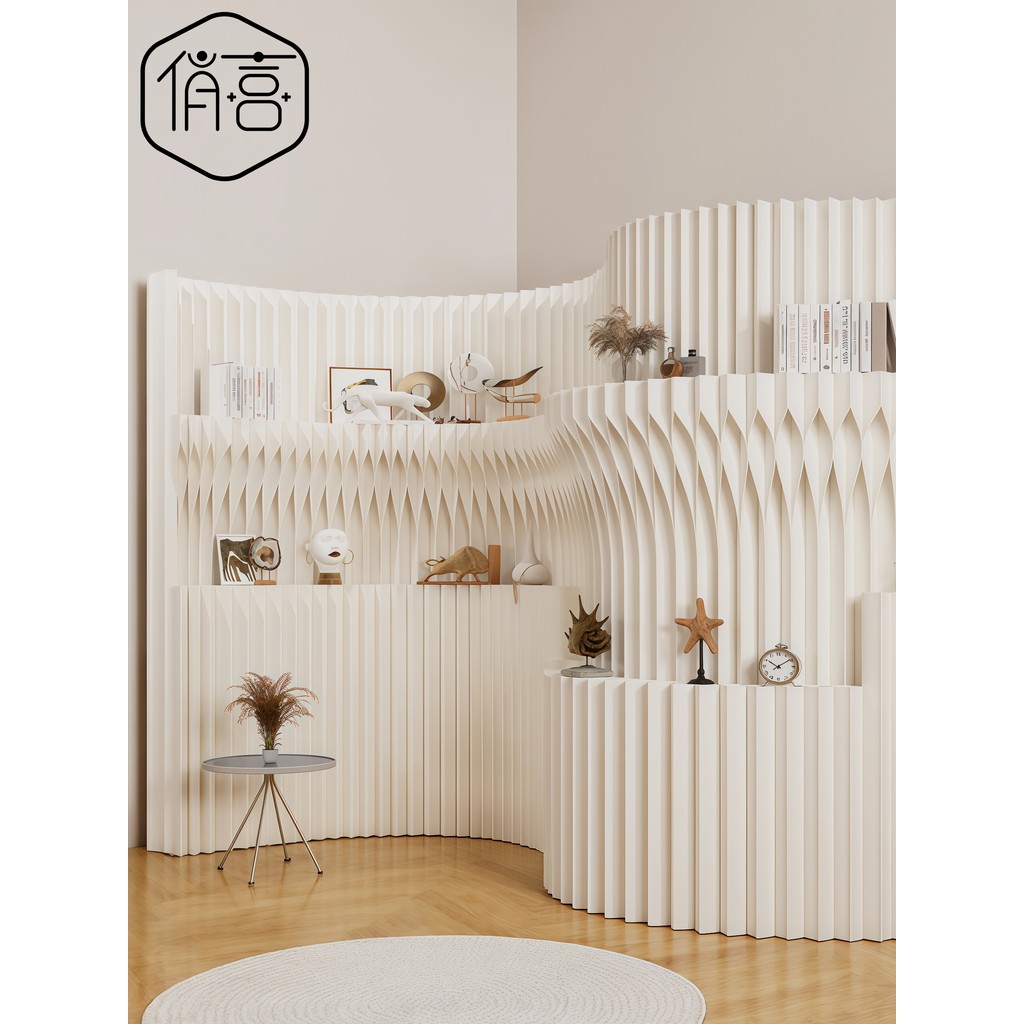 Paper Screen Partition Movable Fake Wall Storage Display Stand Wall ...