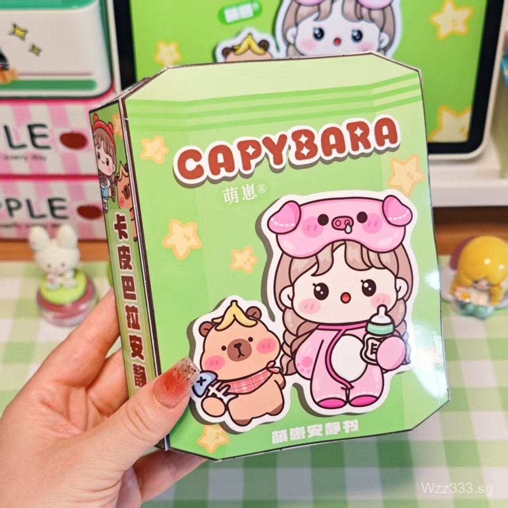 Capybara Stationery Set, Small Desk Calendar Kit, Includes Stickers, 7in/6.2in, Pen, Notepad, Pendant, Plush Toy, Themed Organizer Gift for Students, School, Study Desk Use