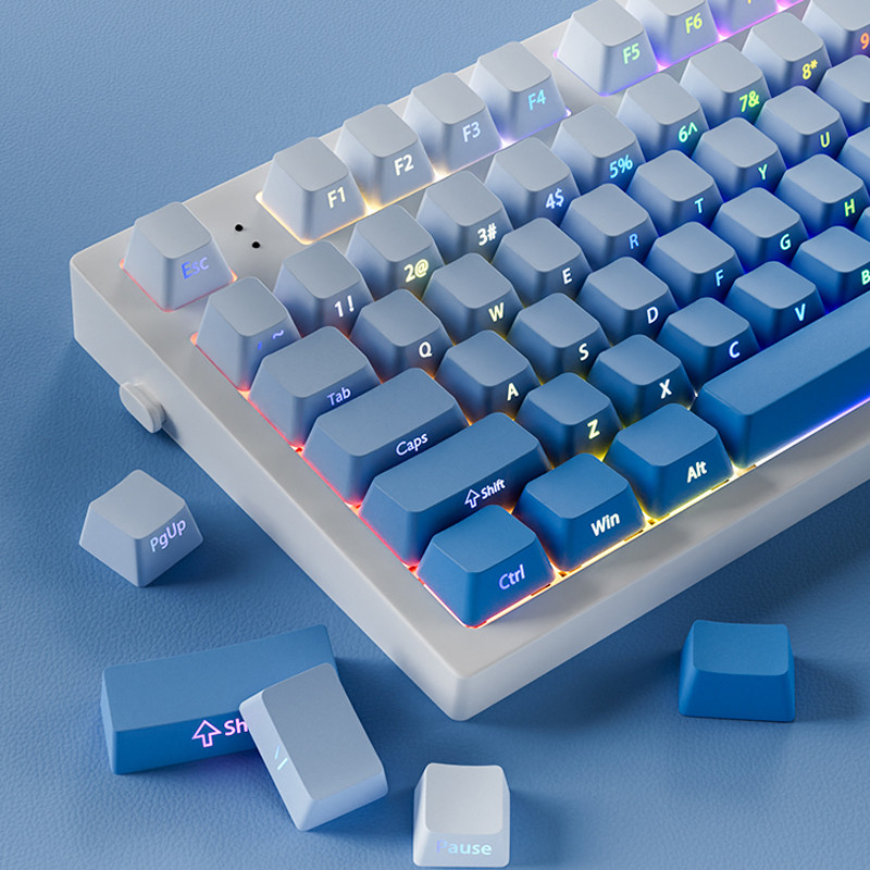 Blue Sky Double Shot PBT Keycaps 135 Keys RGB Backlit OEM Profile for ...