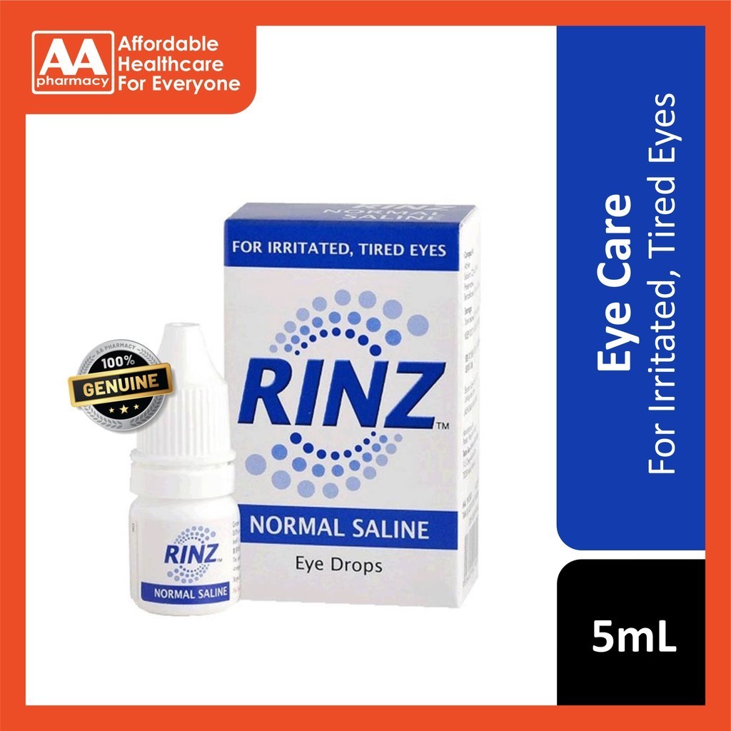 Rinz Normal Saline Eye Drops 5mL Saline Solution | Shopee Singapore