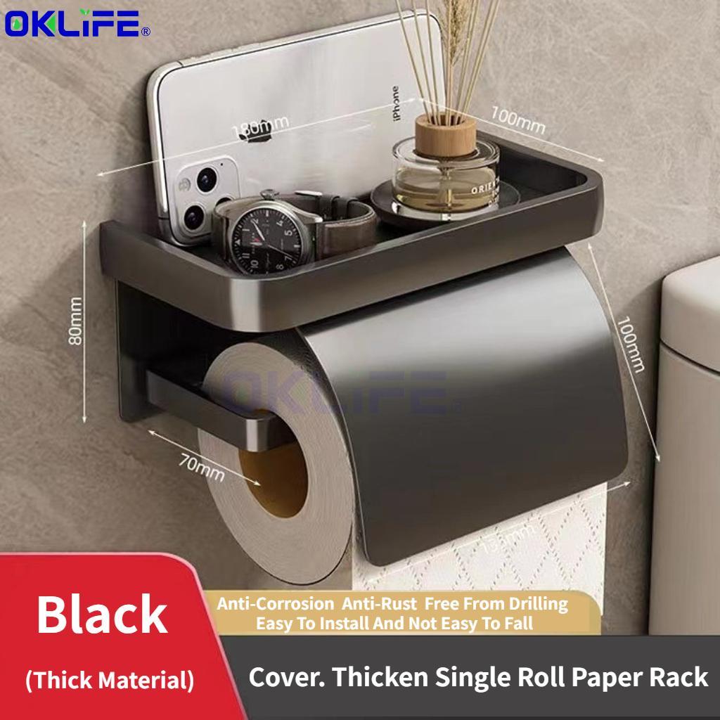 Toilet paper holder with shelf Bathroom tissue holder Waterproof toilet paper holder view 10