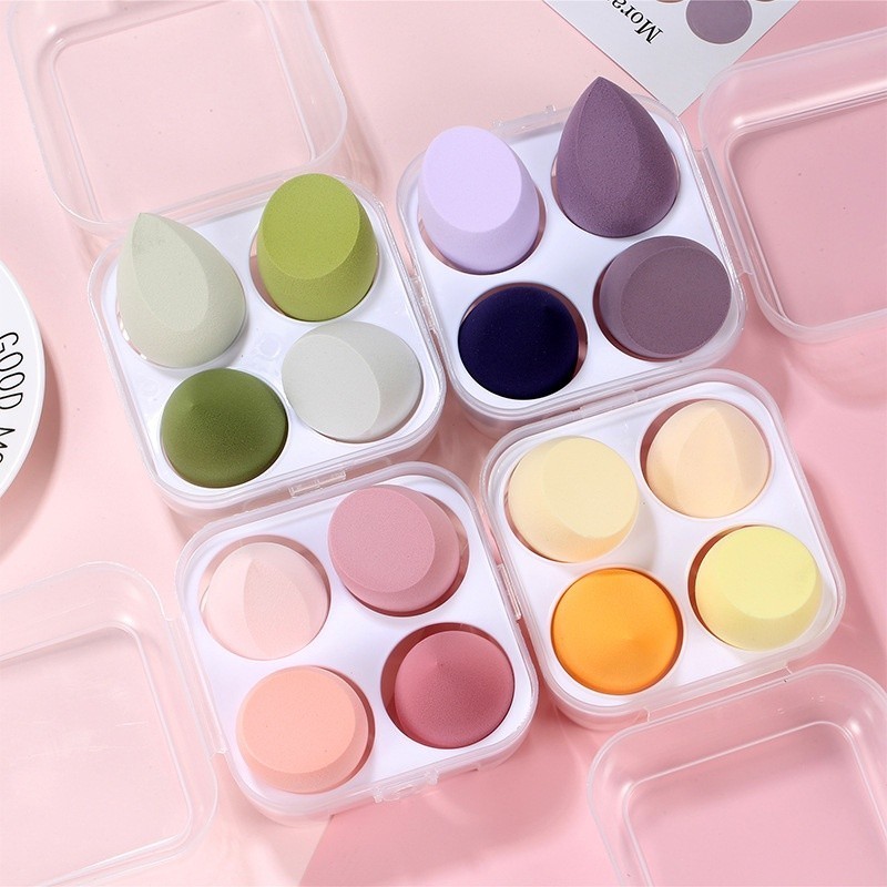 POPmaker shop Beauty Blender / Spons Makeup H450 - Sponge BB Cream Makeup 1 Pack Isi 4 Pcs, Nyaman Digunakan dan Mudah Dibersihkan, Cocok untuk Foundation dan Concealer COD - Gambar 3