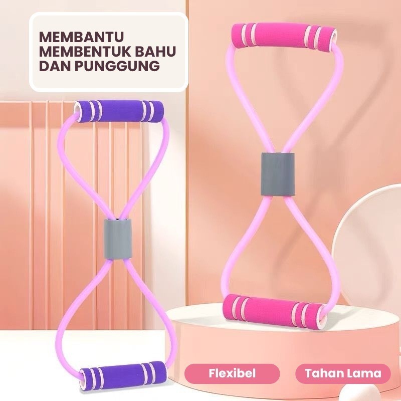 Tali Yoga Senam Gym Elastis Tali Stretching Fitness Rope Bantu Otot Tali Stretching - Gambar 4