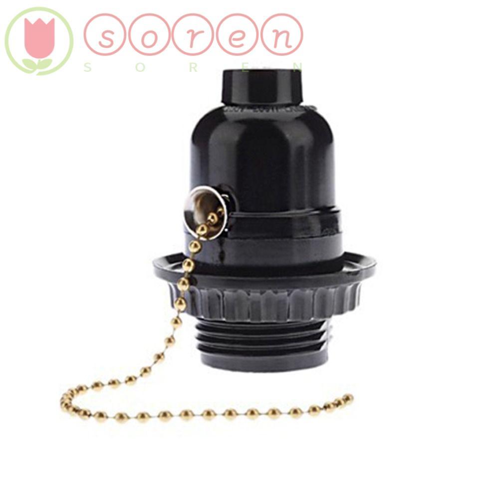 SOREN Bakelite E27 Bulb Base, Half Teeth Black Lamp Holder, 250V with ...
