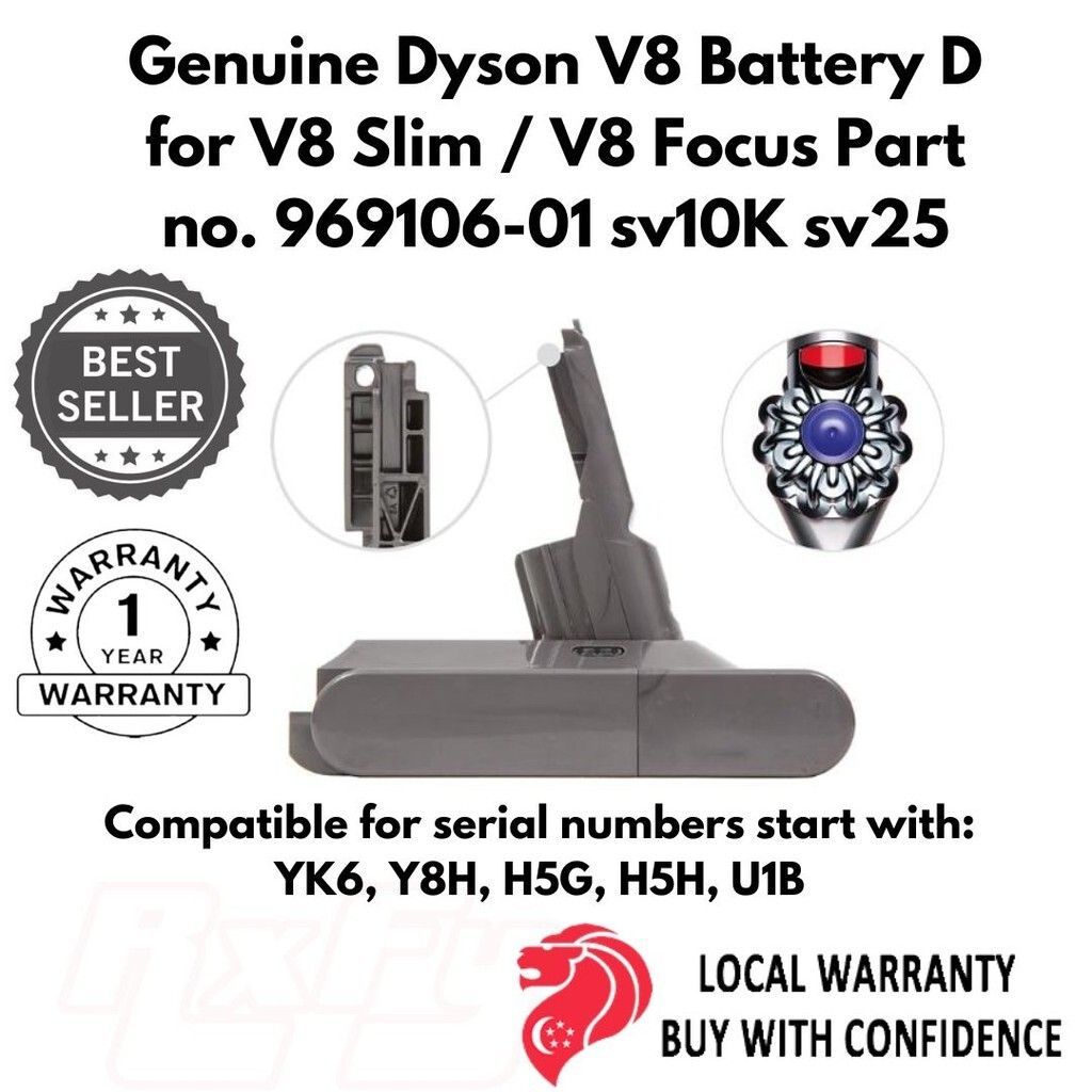 Genuine Dyson V8 Battery D for V8 Sim / V8 Focus Part no. 969106