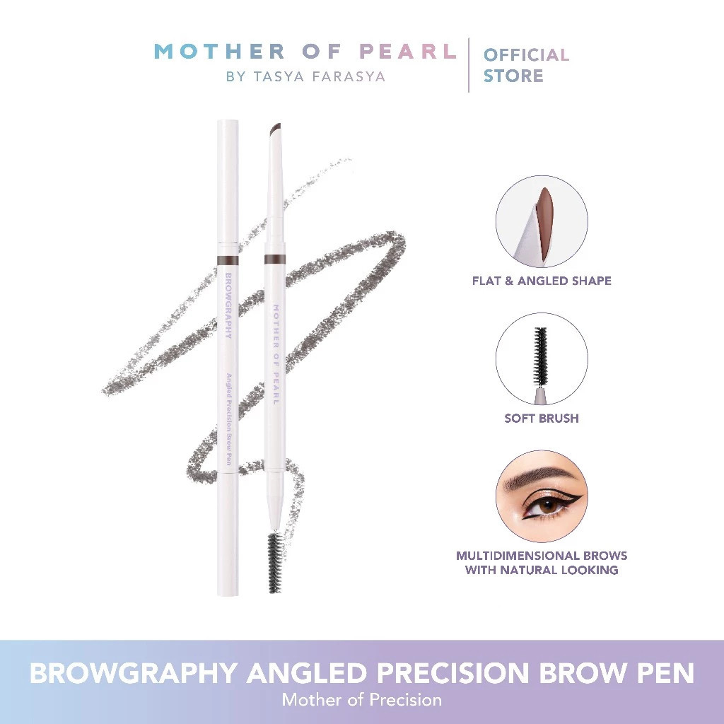 MOP Browgraphy Angled Precision Brow Pen Tahan Air / Merah Jingga Official - Gambar 3