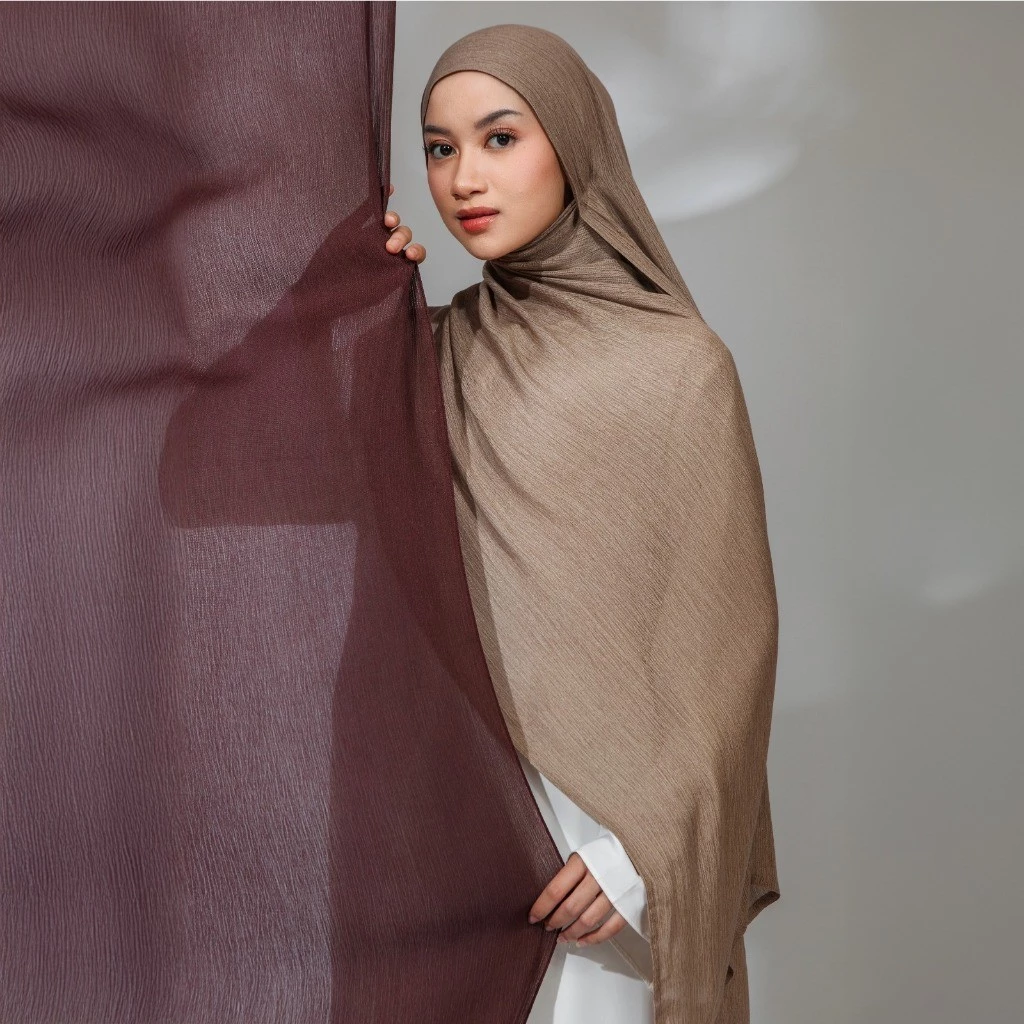 Lozy Hijab - Viscose Linen Highlight (Hijab Pashmina Textured Highlight Bahan Viscose Linen) - Gambar 2